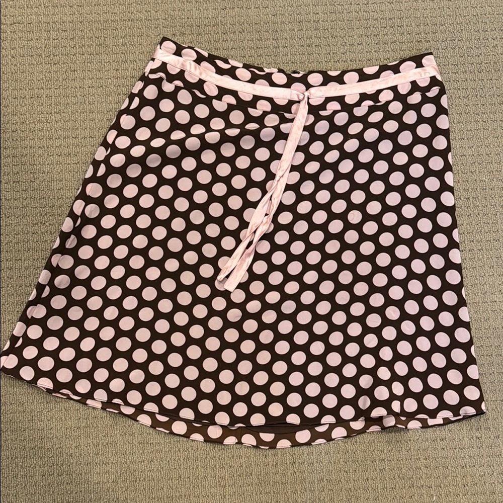 Polka Dot Skirt - Pink and Brown, 12